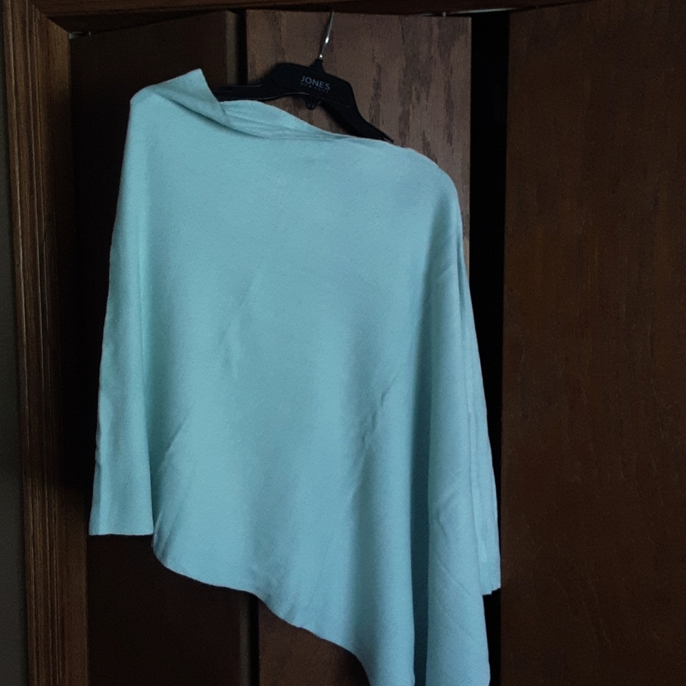 Soft Blue Acrylic Poncho